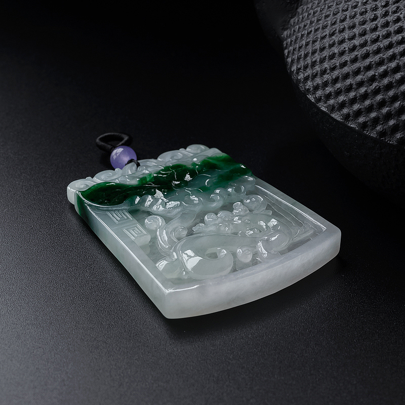 糯种翡翠龙牌-红掌柜