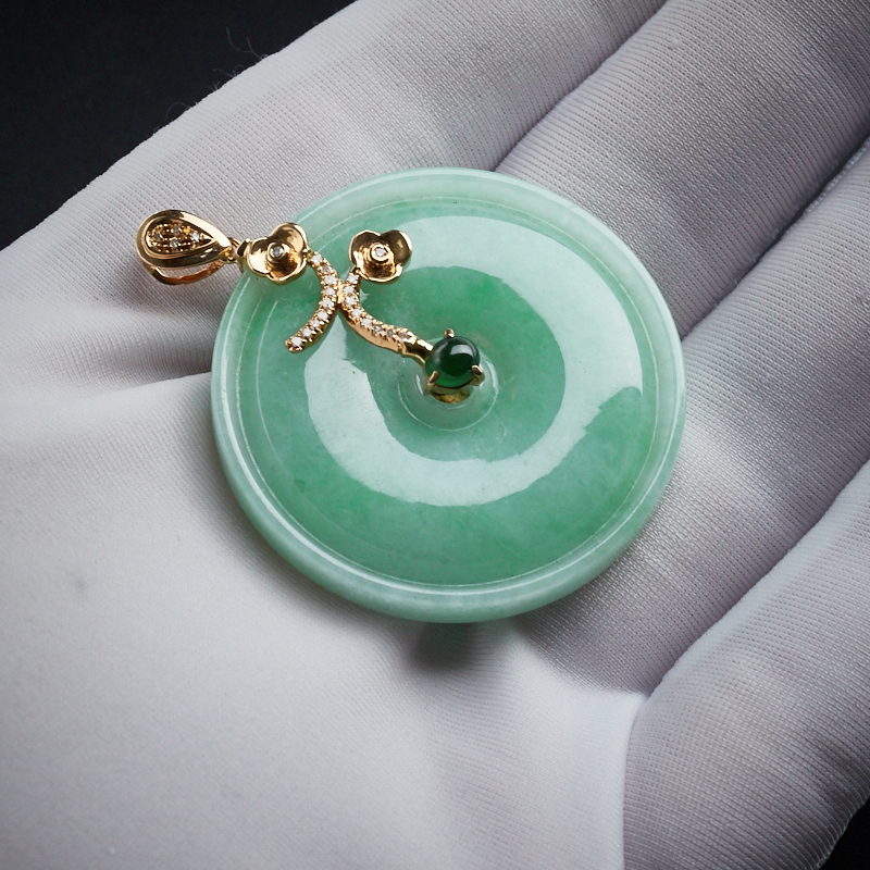 苹果绿平安扣吊坠 - 红掌柜
