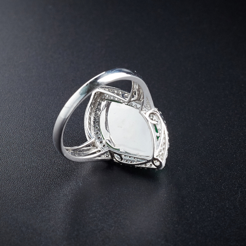 18K镶钻冰糯种翡翠戒指-红掌柜