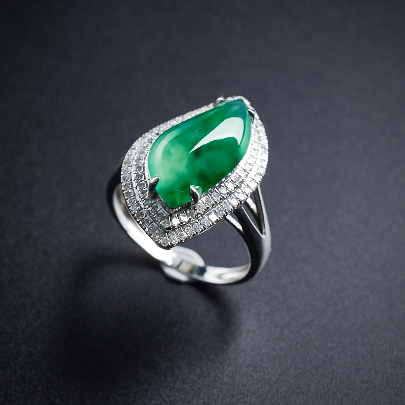 冰糯种翡翠戒指-红掌柜