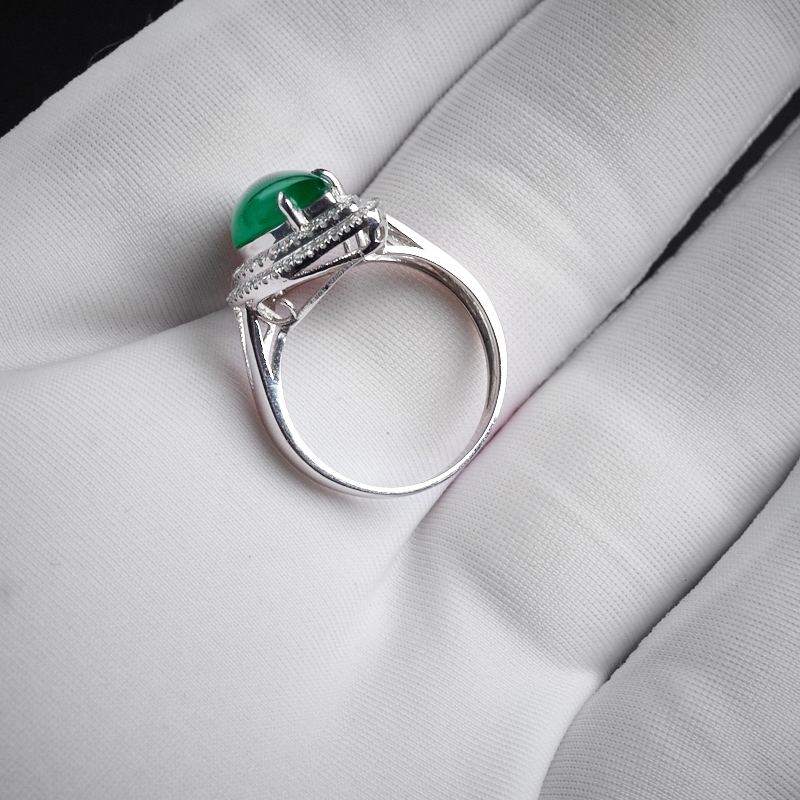 冰糯种翡翠戒指-红掌柜