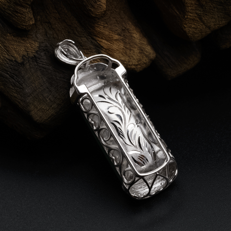 18K金镶钻冰糯种苹果绿翡翠吊坠 - 红掌柜