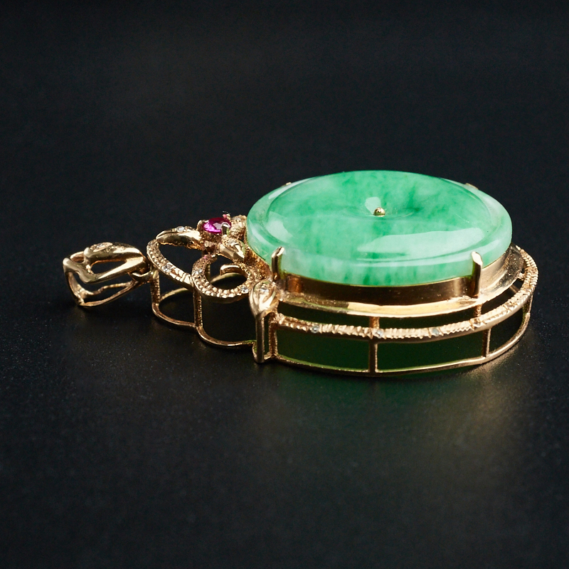 糯种翡翠平安扣吊坠-红掌柜