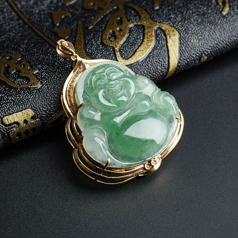 浅绿翡翠坐佛吊坠-红掌柜