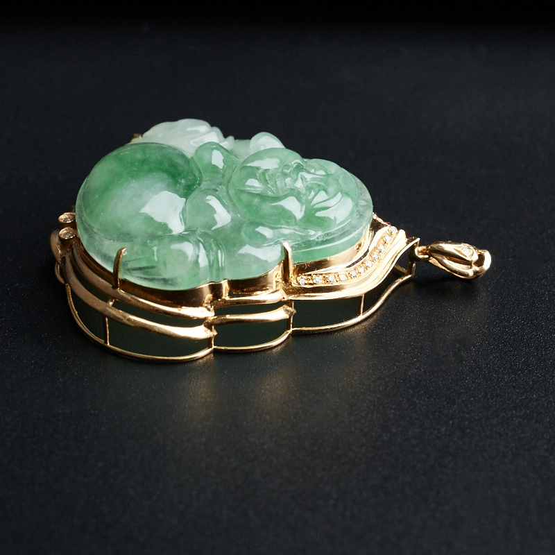 浅绿翡翠坐佛吊坠-红掌柜