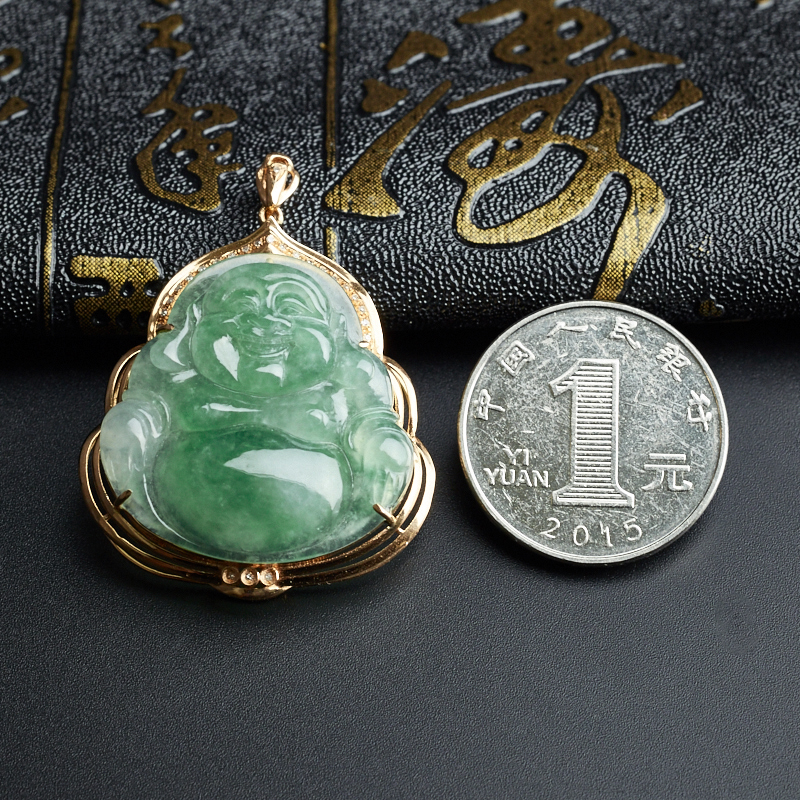 缅甸翡翠坐佛吊坠-红掌柜