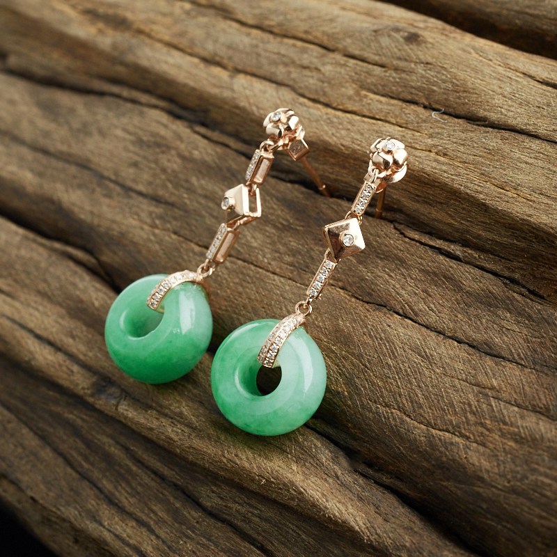 苹果绿翡翠耳环-红掌柜