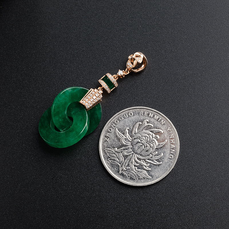 翡翠平安扣吊坠-红掌柜