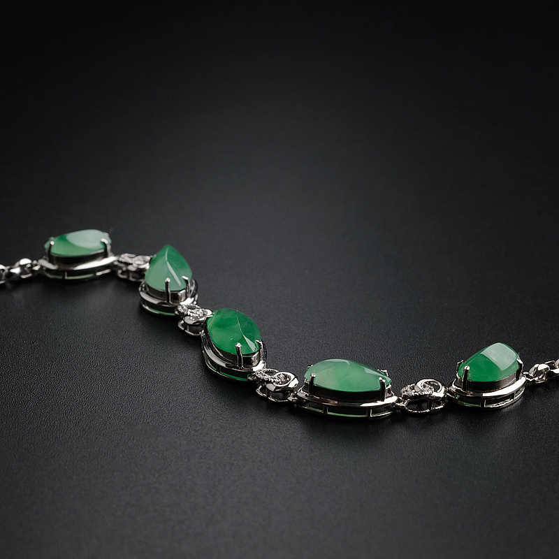 天然冰糯种翡翠手链 - 红掌柜