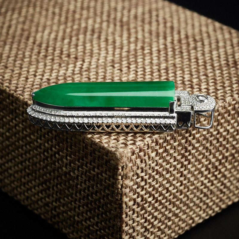 糯种绿色翡翠吊坠 - 红掌柜