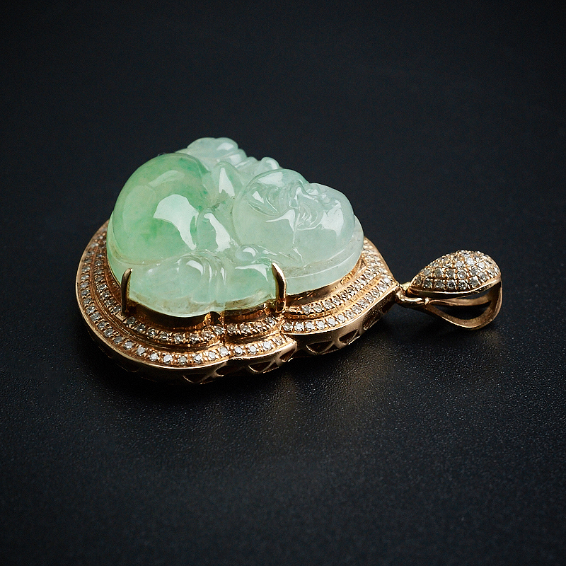 缅甸A货天然糯种绿色翡翠吊坠 - 红掌柜