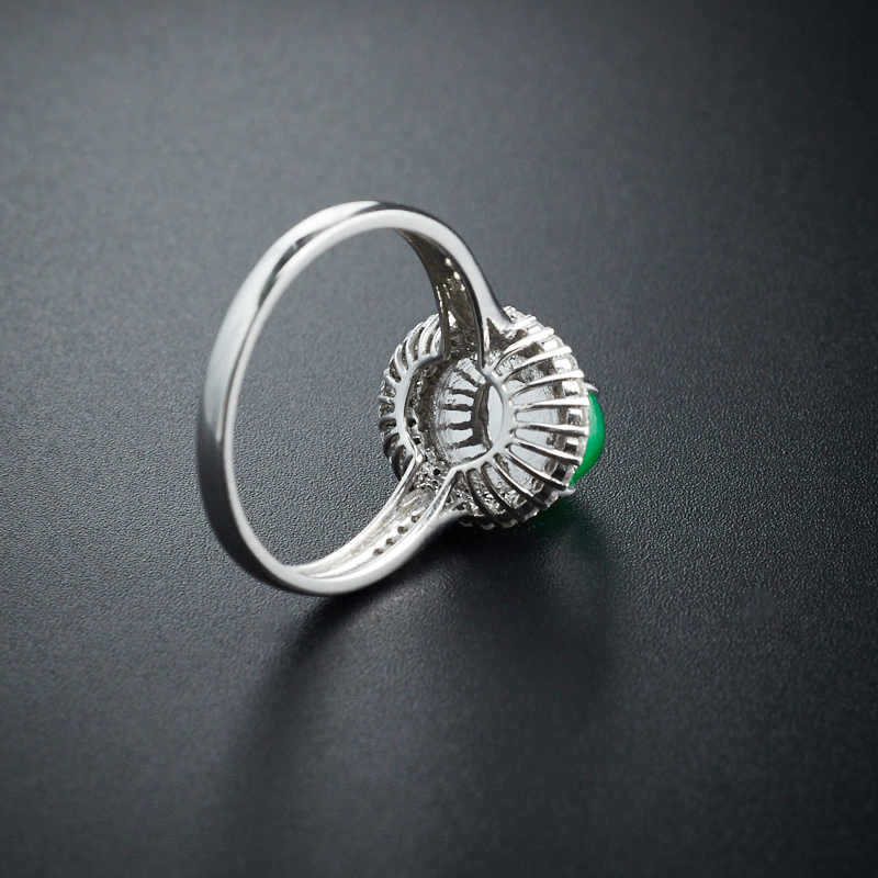 18K金糯种飘绿翡翠戒指 - 红掌柜