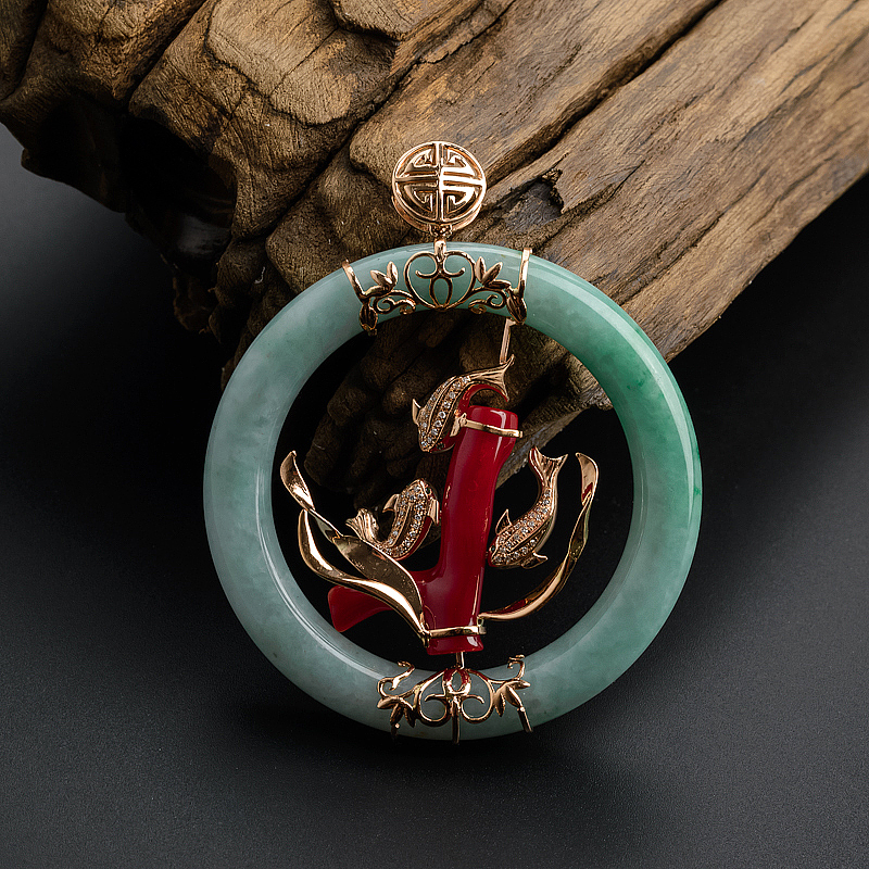 缅甸A货天然18K金镶冰糯种墨翠戒指 - 红掌柜