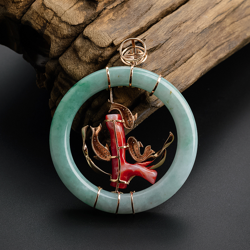 18K金镶冰糯种墨翠戒指 - 红掌柜