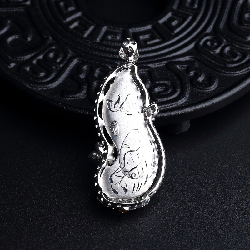 18K金镶冰糯种飘翠翡翠观音吊坠 - 红掌柜