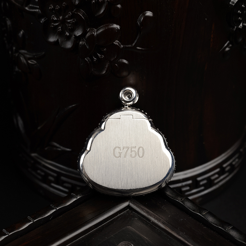 18K金镶缅甸糯种阳绿翡翠佛吊坠-红掌柜