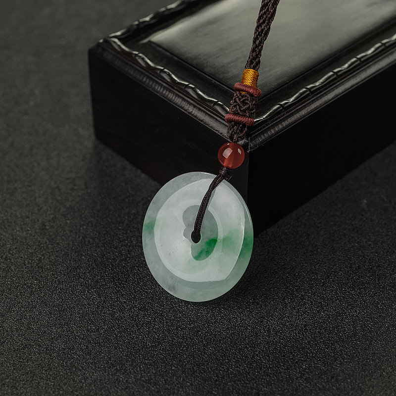 飘翠翡翠平安扣吊坠-红掌柜