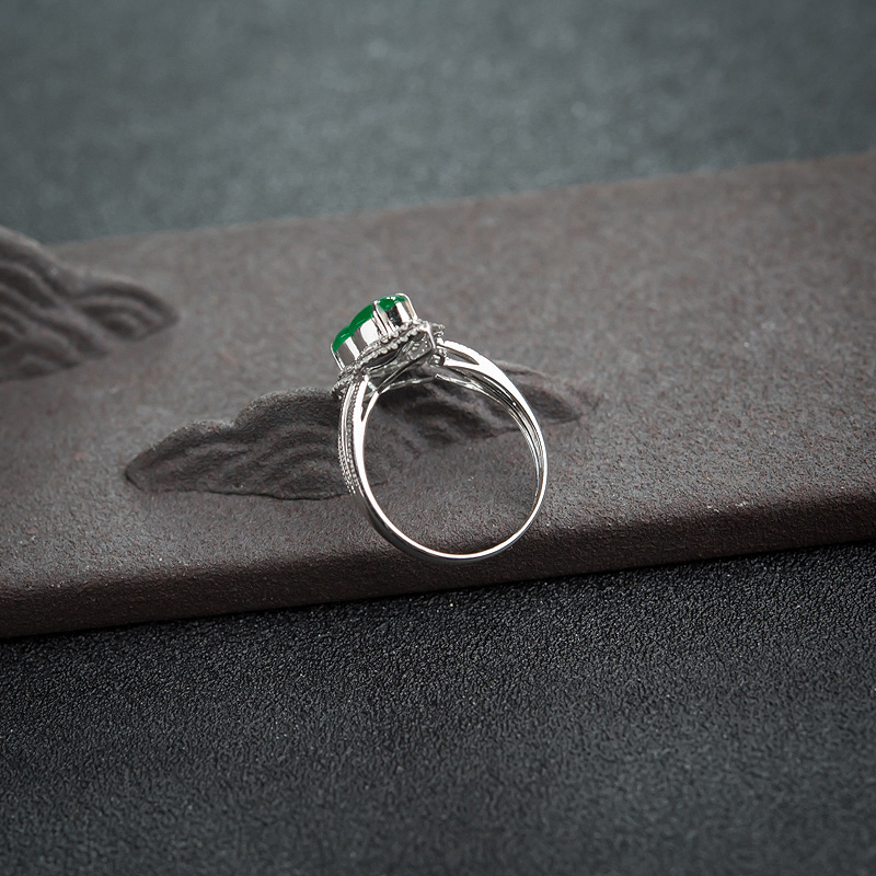 糯种翠色翡翠葫芦戒指-红掌柜