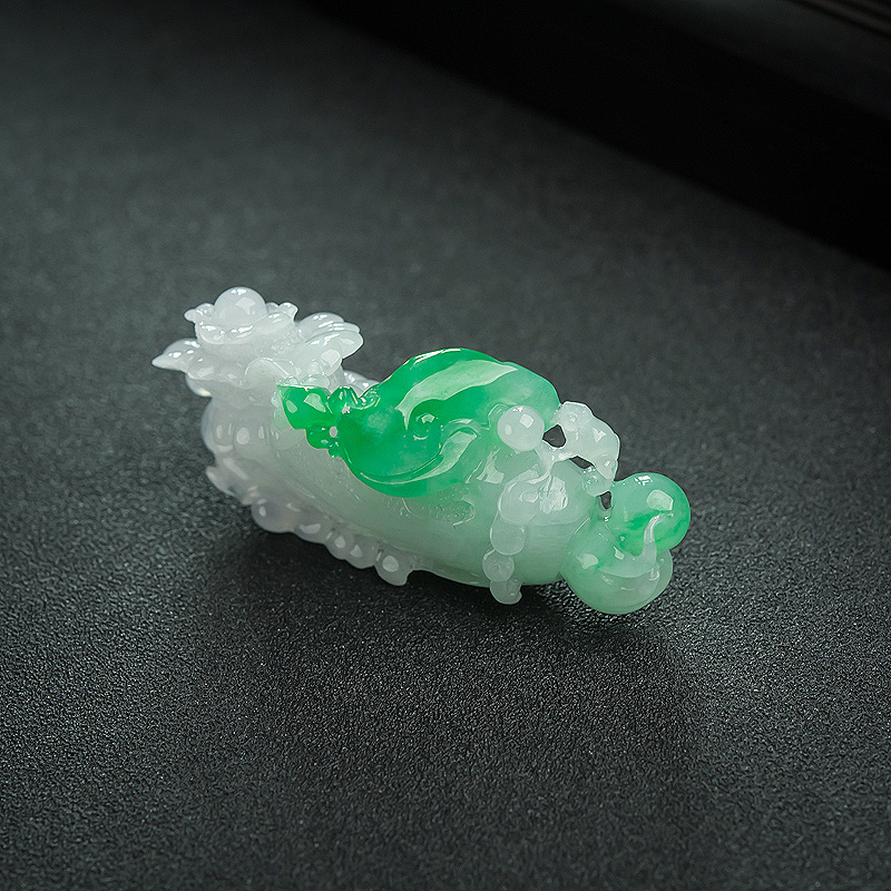 飘翠翡翠白菜吊坠-红掌柜