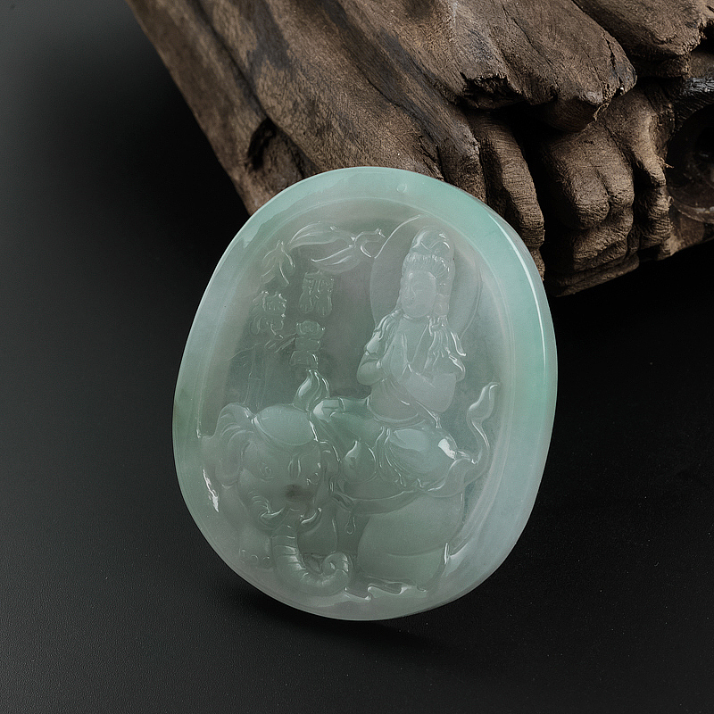 翡翠普贤菩萨吊坠-红掌柜