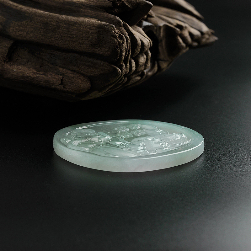 天然翡翠普贤菩萨吊坠-红掌柜