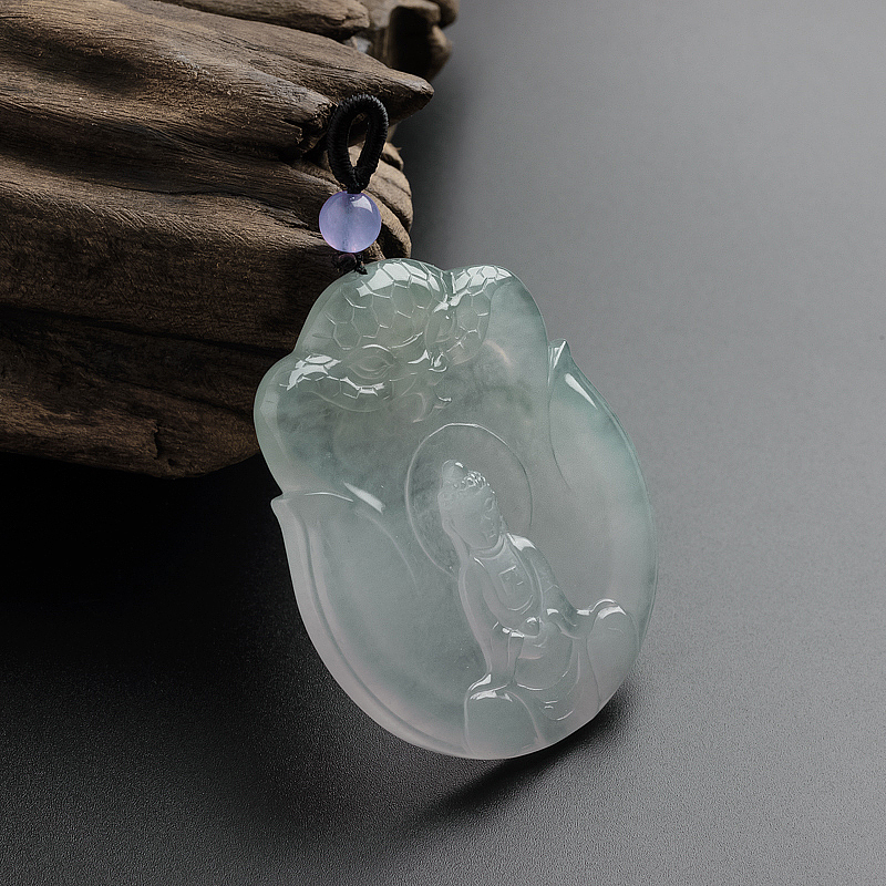 飘绿翡翠大日如来吊坠-红掌柜