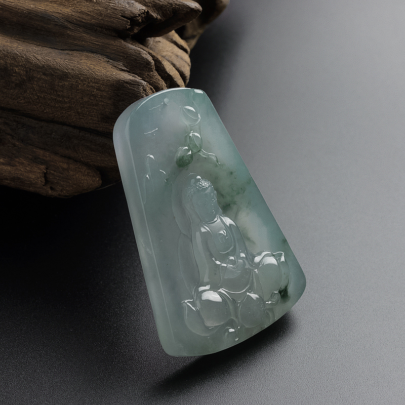 飘花翡翠大日如来吊坠-红掌柜