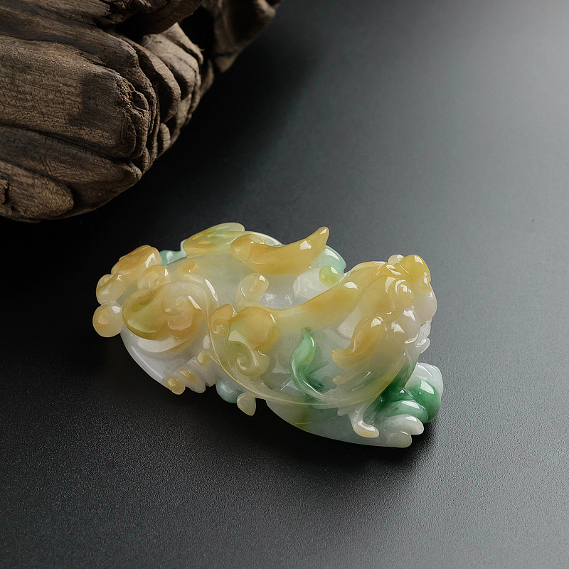 天然翡翠摆件-红掌柜