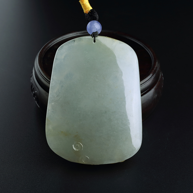 天然糯冰种黄加绿翡翠龙牌挂件 - 红掌柜