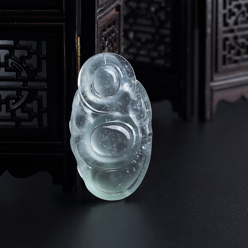 木那高冰种淡绿翡翠弥勒佛吊坠 - 红掌柜