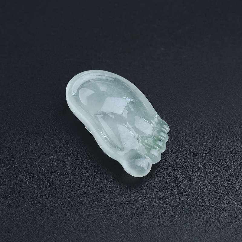 缅甸天然冰糯种翡翠知足常乐吊坠-红掌柜