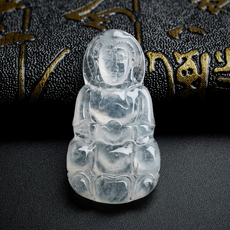 糯冰种翡翠吊坠-红掌柜