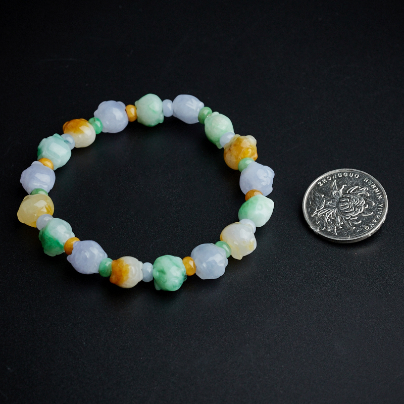 三彩翡翠手串-红掌柜