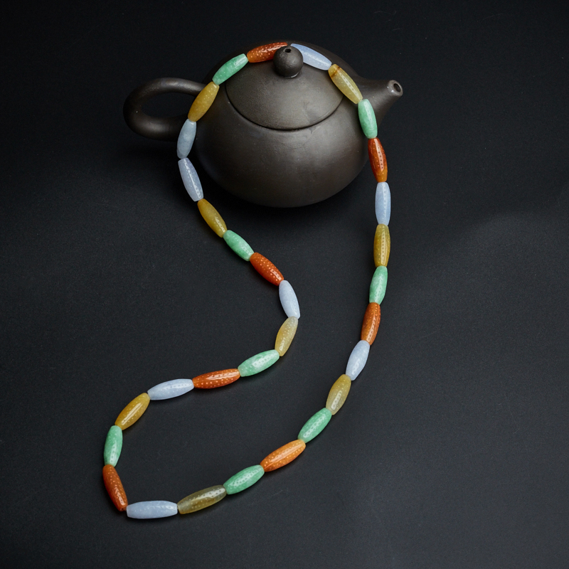 糯种翡翠项链-红掌柜