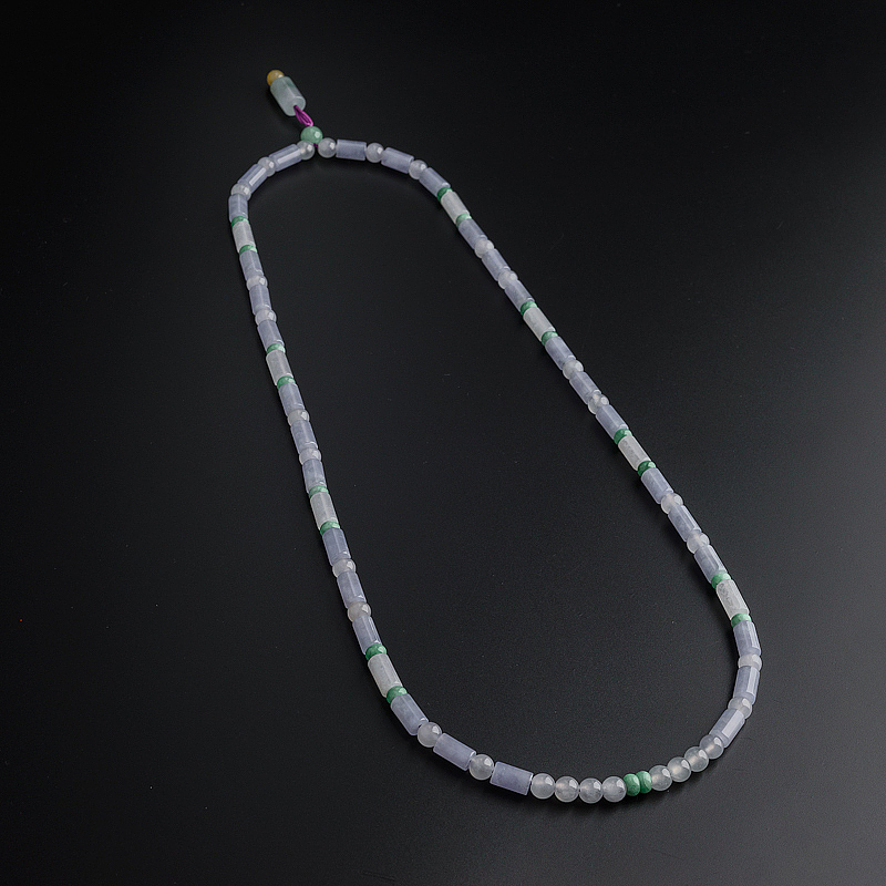 A货天然冰糯种淡紫翡翠项链 - 红掌柜