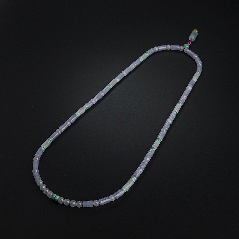 天然冰糯种淡紫翡翠项链 - 红掌柜