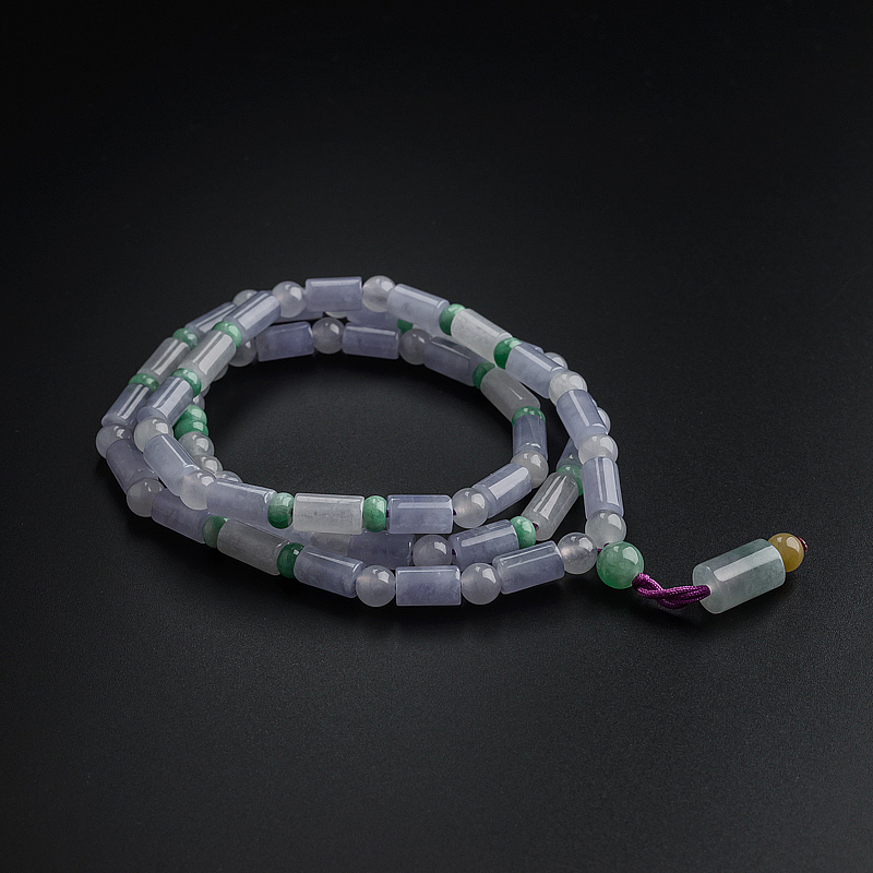 A货淡紫翡翠项链 - 红掌柜