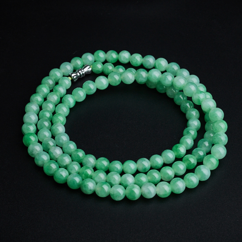 冰糯种翡翠项链-红掌柜