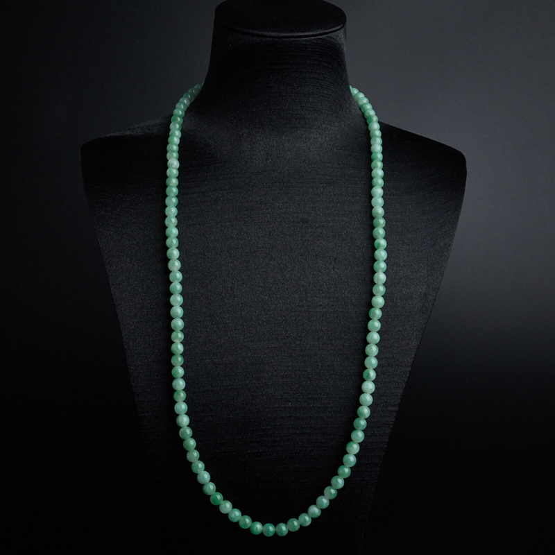 缅甸冰糯种翡翠项链-红掌柜