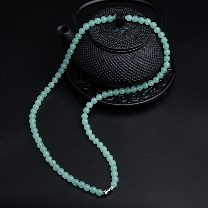 冰糯种浅绿翡翠项链-红掌柜