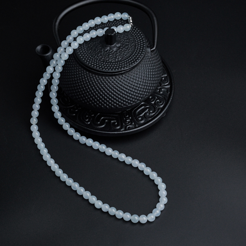 冰糯种淡绿翡翠项链-红掌柜