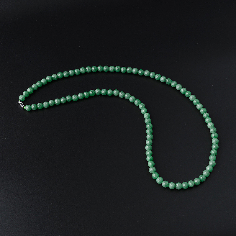 缅甸8mm糯种满绿翡翠项链-红掌柜