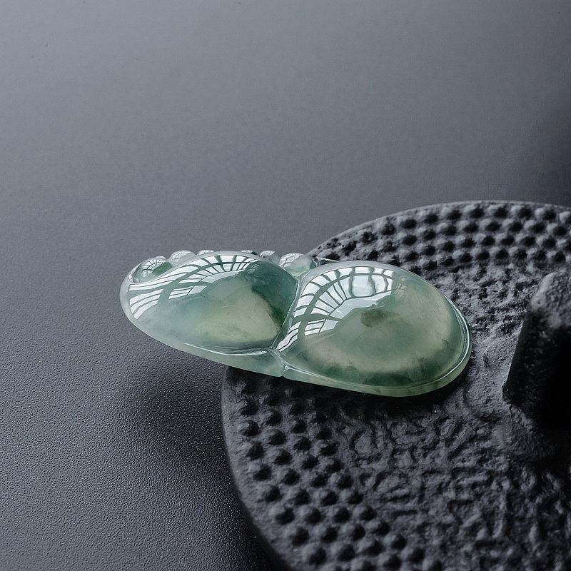 冰糯种飘花翡翠葫芦吊坠 - 红掌柜
