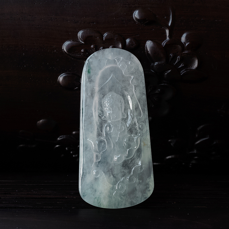 缅甸A货天然冰糯种翡翠宝宝佛吊坠 - 红掌柜