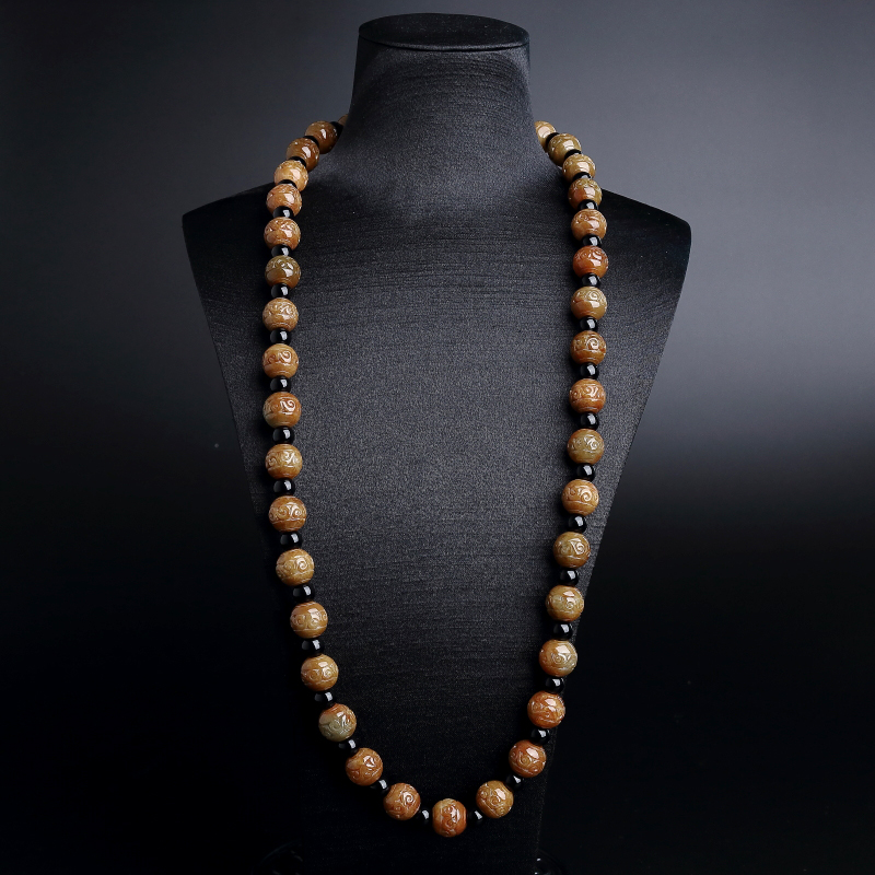 褐黄翡项链-红掌柜