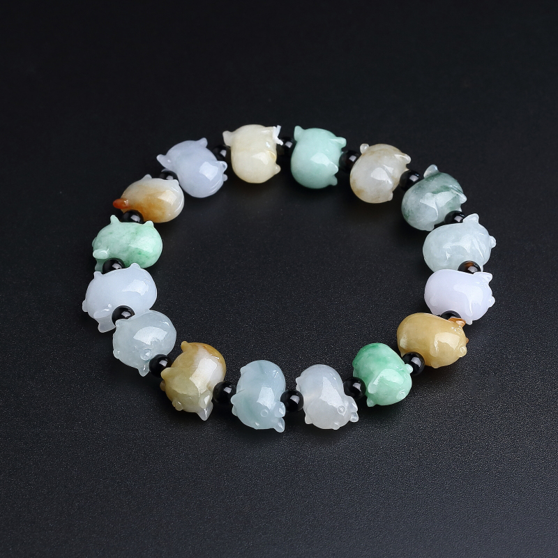 糯种翡翠手串-红掌柜