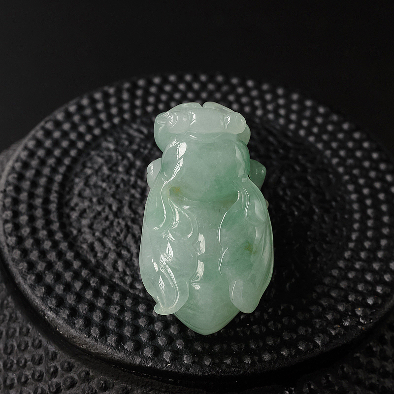 缅甸天然糯种飘绿翡翠一鸣惊人吊坠-红掌柜