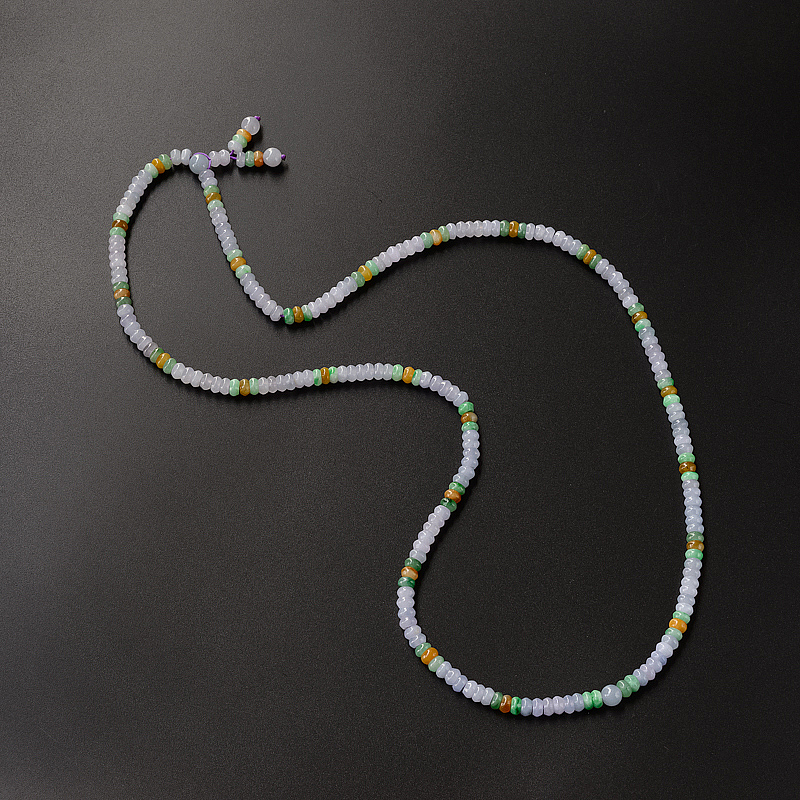 6mm缅甸福禄寿翡翠算盘珠项链-红掌柜