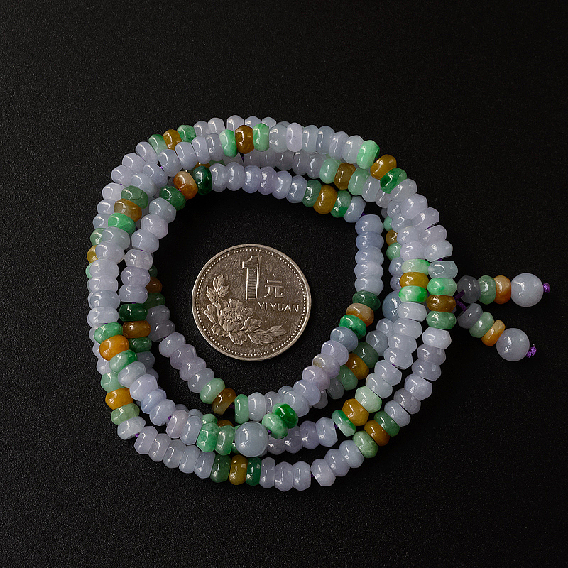 糯种福禄寿翡翠算盘珠项链-红掌柜