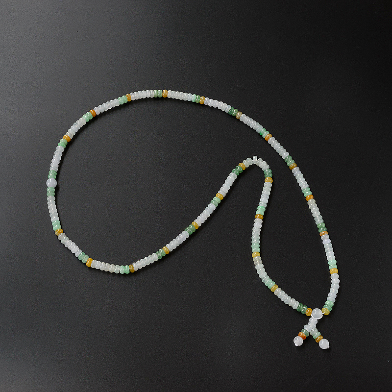 6mm糯种福禄寿翡翠算盘珠项链-红掌柜